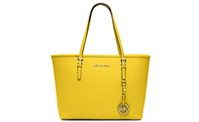 MICHAEL KORS WESTON PERFORATED LOGO LARGE BLACK TOTES