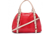MICHAEL KORS EMBOSSED LOGO CHARM MEDIUM DARK RED CROSSBODY BAGS