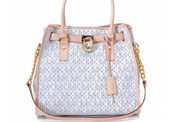 MICHAEL KORS HAMILTON LOGO PERFORATED SMALL WHITE TOTES